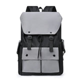 Large Capacity Men Backpack Laptop 15.6 Inch Water Proof Oxford Gray