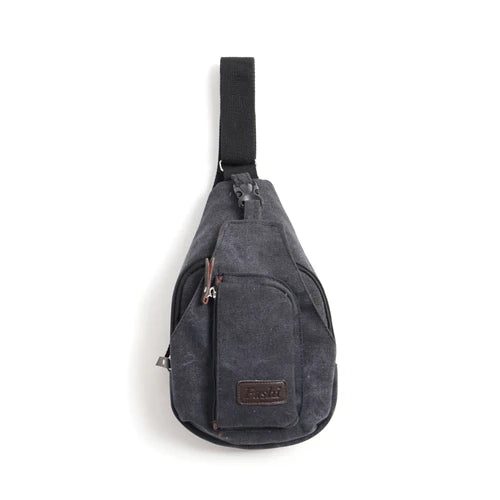 Men Chest Bag Single Shoulder Back Bag Canvas Travel Crossbody