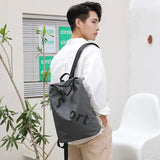 Men's Large Capacity Backpack Handbag Single Shoulder Bag With Letters