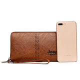 Men's Clutch Hand Bag Hollow Out Long Wallet PU Leather Money Purse