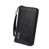 Men's Clutch Hand Bag Hollow Out Long Wallet PU Leather Money Purse