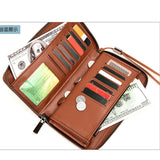 Men's Clutch Hand Bag Hollow Out Long Wallet PU Leather Money Purse