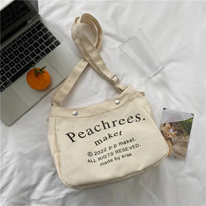 Canvas Messenger Bag Women Shopper Travel Crossbody Shoulder Bag