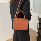 Crocodile Pattern Messenger Bag Large Capacity Crossbody Tote for Women