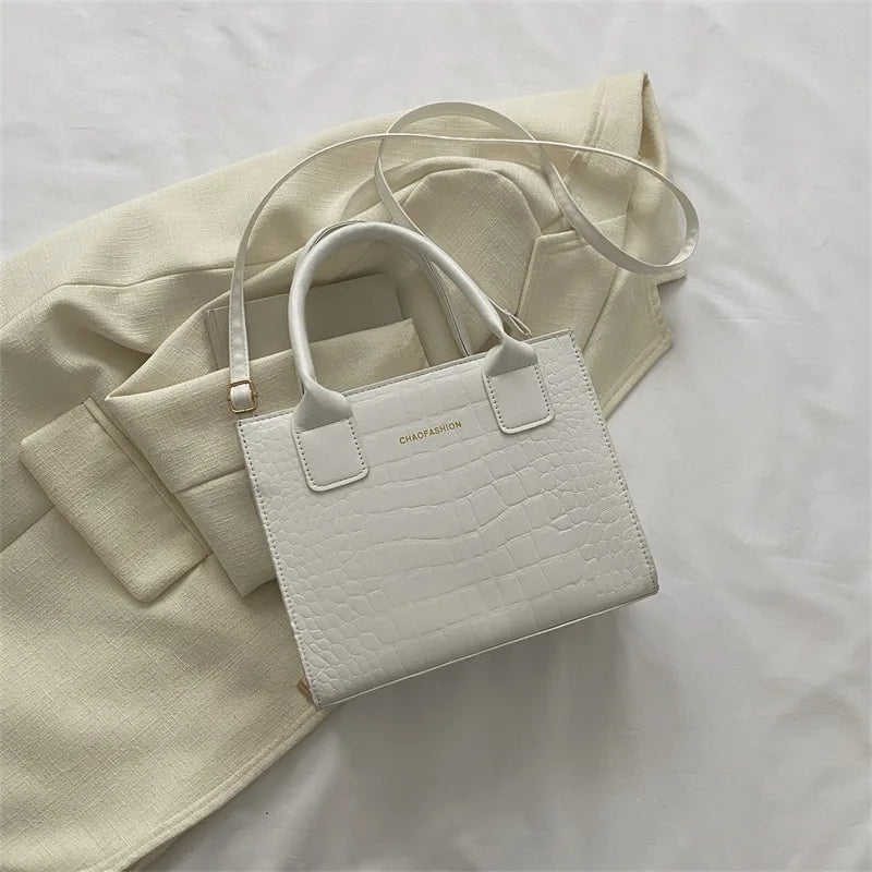 Crocodile Pattern Messenger Bag Large Capacity Crossbody Tote for Women