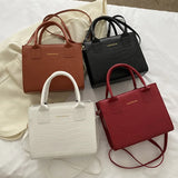 Crocodile Pattern Messenger Bag Large Capacity Crossbody Tote for Women