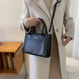 Crocodile Pattern Messenger Bag Large Capacity Crossbody Tote for Women