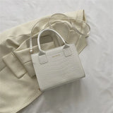 Crocodile Pattern Messenger Bag Large Capacity Crossbody Tote for Women