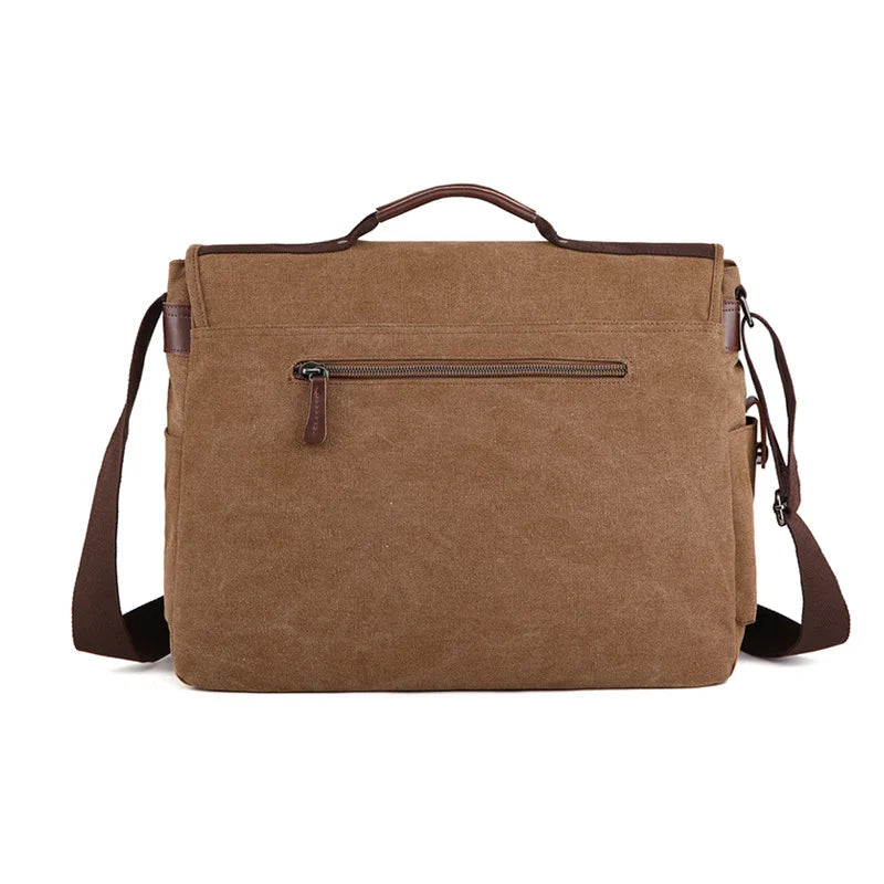 Vintage Canvas 17 in Laptop Bag Crossbody Bag for Men Women