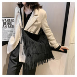 Large Capacity Messenger Bags For Women Matte Tassel Shoulder Bags
