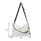 Large Capacity Messenger Bag Crossbody Green Ribbon for Travel Sports