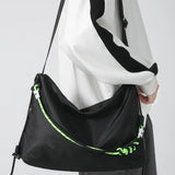 Large Capacity Messenger Bag Crossbody Green Ribbon for Travel Sports