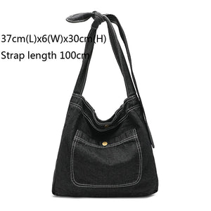 Denim Youth Tote Bag Casual Jeans Women Handbags Whole Purse