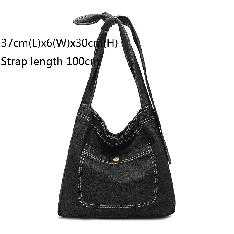 Denim Youth Tote Bag Casual Jeans Women Handbags Whole Purse