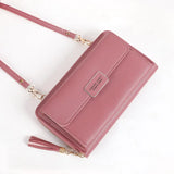 Large Capacity Long Wallet PU Leather Women's Clutch Shoulder Bag