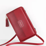Large Capacity Long Wallet PU Leather Women's Clutch Shoulder Bag
