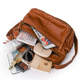 Vintage Multilayer Crossbody Bag Women Shoulder Handbag Leather Messenger