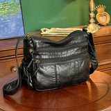 Vintage Multilayer Crossbody Bag Women Shoulder Handbag Leather Messenger