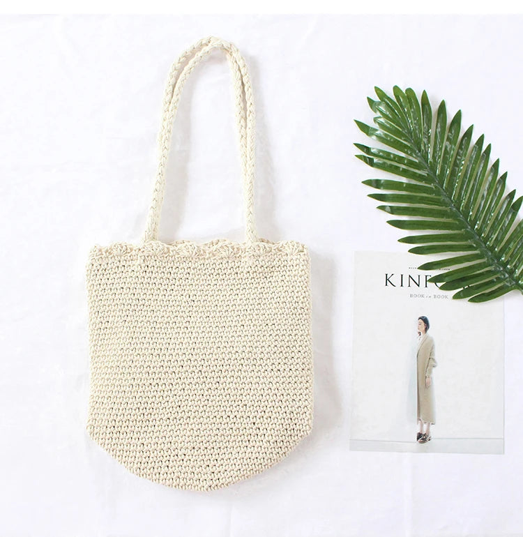 Large Capacity Net Shopping Bags Cotton Rope Shoulder Bags