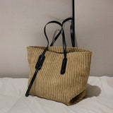 British Style Corduroy Shoulder Bag Women's Handbag Crossbody Purse Tote Satchel