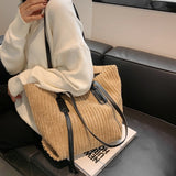 British Style Corduroy Shoulder Bag Women's Handbag Crossbody Purse Tote Satchel