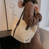 British Style Corduroy Shoulder Bag Women's Handbag Crossbody Purse Tote Satchel