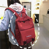 Large Capacity Nylon School Bag For Teenage Girl High Women Backpack