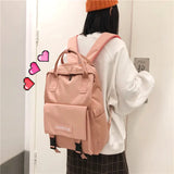 Large Capacity Nylon School Bag For Teenage Girl High Women Backpack