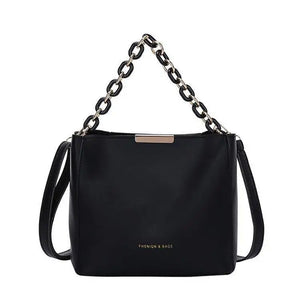 Large Capacity One Shoulder Bags PU Leather Vintage Bucket Handbag