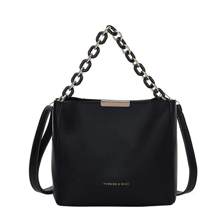Large Capacity One Shoulder Bags PU Leather Vintage Bucket Handbag
