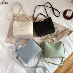 Large Capacity One Shoulder Bags PU Leather Vintage Bucket Handbag