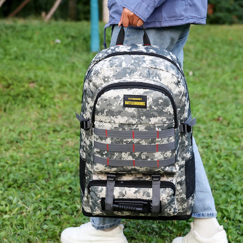 Large Capacity Outdoor Backpack Camo Camping Bag Multi-Pockets