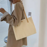 Large Capacity PU Bag Women's Portable Shoulder Bag Commuter Tote Bag