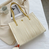 Large Capacity PU Bag Women's Portable Shoulder Bag Commuter Tote Bag