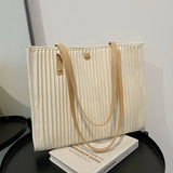Large Capacity PU Bag Women's Portable Shoulder Bag Commuter Tote Bag