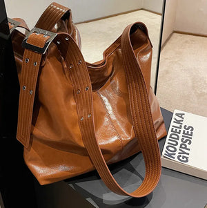 Large Capacity PU Leather Shoulder Bags For Women Autumn And Winter Totse Bag