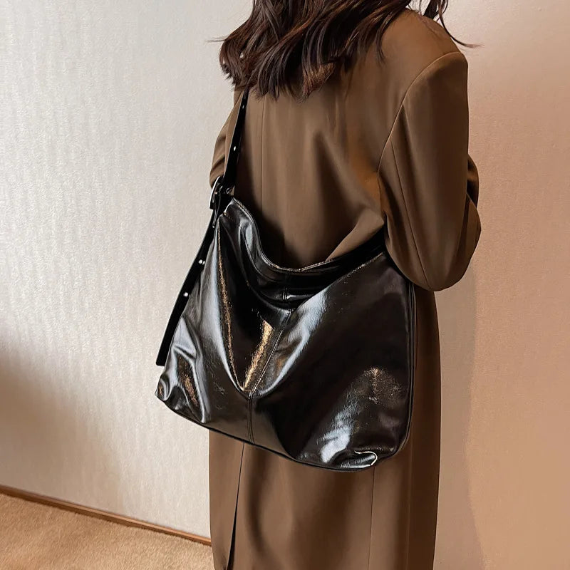 Large Capacity PU Leather Shoulder Bags For Women Autumn And Winter Totse Bag