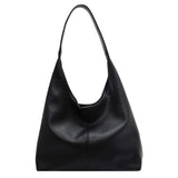 Large Capacity PU Leather Tote Bag Retro Style Women Shoulder Bag