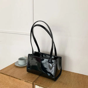 Large Capacity Patent Leather Shoulder Bag for Women