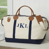 Personalized Monogram Bag Canvas Travel Duffle Embroidered Name Ladies Holiday G