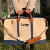 Personalized Monogram Bag Canvas Travel Duffle Embroidered Name Ladies Holiday G