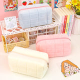 Pink Plush Makeup Bag Pencil Case Student Storage Soft Organizer