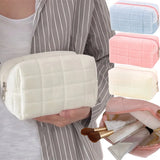 Pink Plush Makeup Bag Pencil Case Student Storage Soft Organizer