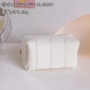 Pink Plush Makeup Bag/Pencil Case/Student Storage Soft Organizer