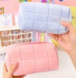 Pink Plush Makeup Bag Pencil Case Student Storage Soft Organizer