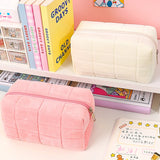 Pink Plush Makeup Bag Pencil Case Student Storage Soft Organizer