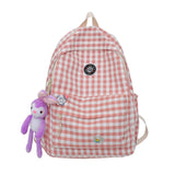 Large Capacity Plaid Backpacks for Teenage Girls England Style