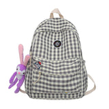Large Capacity Plaid Backpacks for Teenage Girls England Style