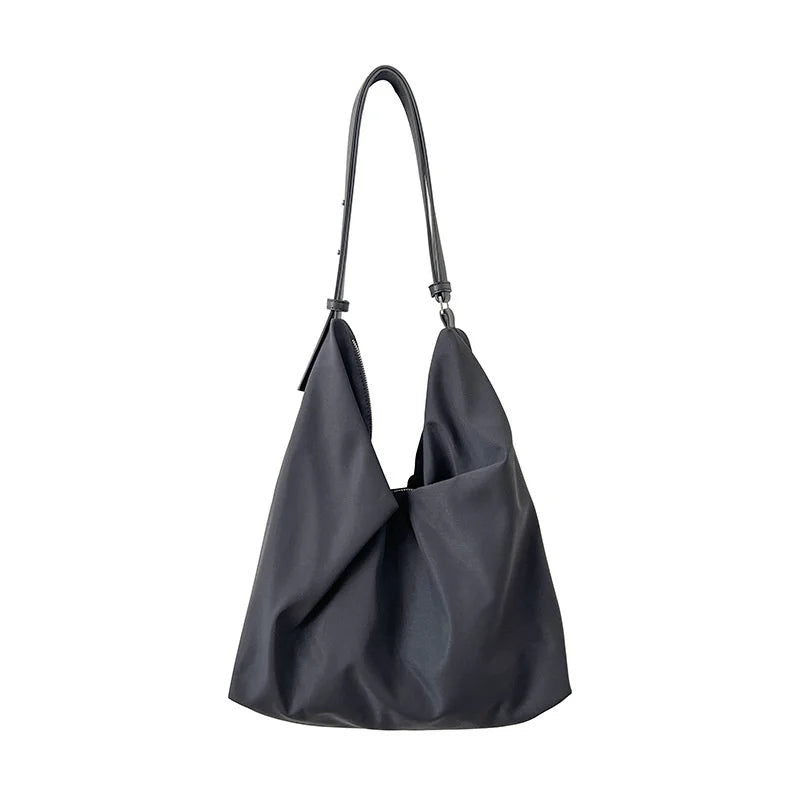 Large Capacity Pleated Nylon Crossbody Bags Vintage Solid Handbags