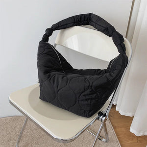 Large Capacity Pleated Shoulder Bag Soft PU Leather Crossbody Tote Cloud Bag